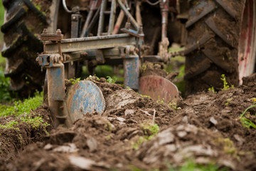 Tractor plowing