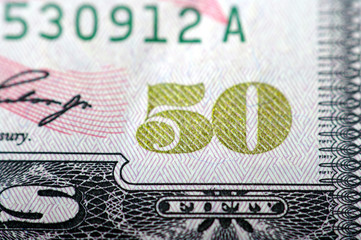 Fifty dollar bill - macro nb. 10