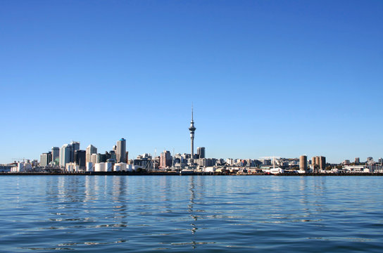 Auckland City, New Zealand on a clear sunny morning