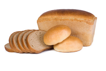 isolated bun and bread