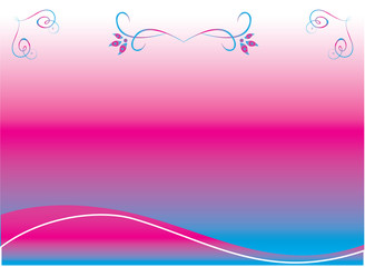 pink and blue background with patterns and waves