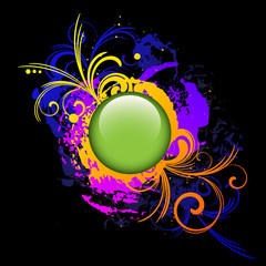 Colorful_grunge_background_and_green_glossy_button