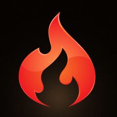 Vector Illustration of fire on abstract grid background