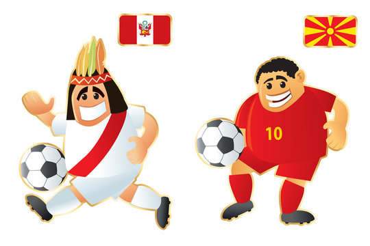 Football macots Peru Macedonia