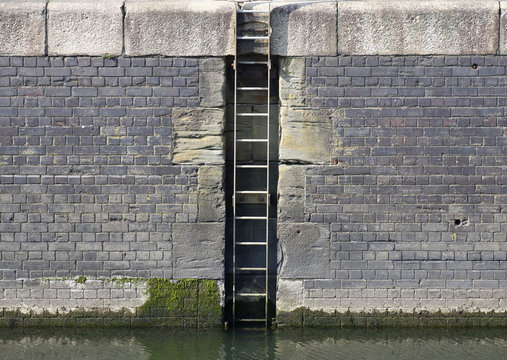 Marina quay wall and ladder