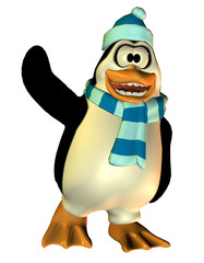 freundlicher winkender Pinguin