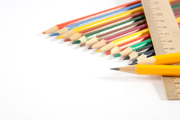 colored pencils and a ruler