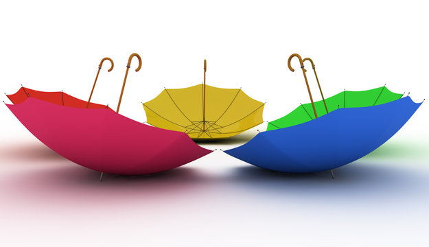 ombrelli colorati composizione