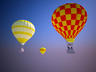 Fototapeta premium Balloons at sunset