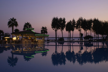 Fototapeta premium Bar among swimming-pool