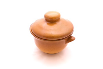 Pot for oven isolated on white background.