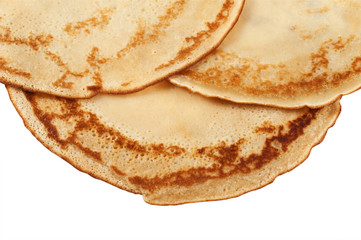 Pancakes isolated on the white background