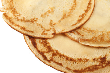Pancakes isolated on the white background