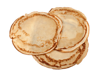 Pancakes isolated on the white background