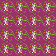 background with hares and carrots