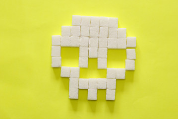 Skull from sugar slices