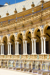 Fototapeta premium Spanish Square (Plaza de Espana), Seville, Andalusia, Spain