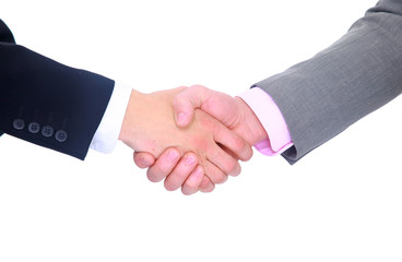 handshake isolated on white background.