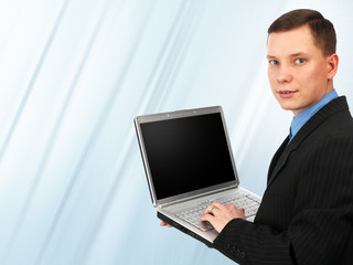 Businessman with laptop