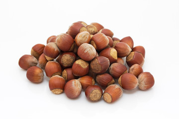 Hazelnuts  isolated on white background