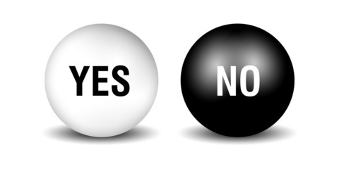 Buttons with Yes and No - black&white