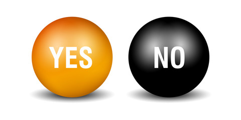 Buttons with Yes and No - orange&black