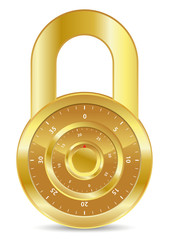 gold combination padlock for safety zone