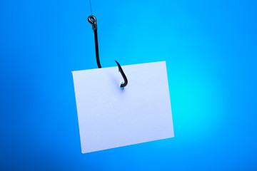 Blank paper on hook