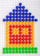 The shape of a house collected from the color mosaic