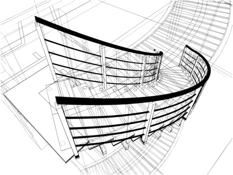 Abstract Spiral Staircases Constructions Of Line Vector 41