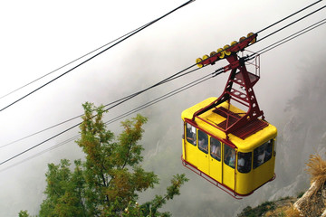 Cable railway in Crimean mountains, Ukraine