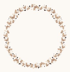 Grunge background with tropical butterflies