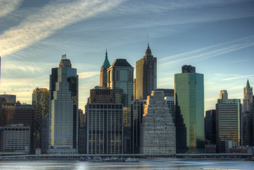 Fototapeta na wymiar Manhattan Skyline Under the Setting Sun