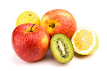 Group of fruits isolated on white