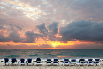 Sunrise on tropical beach