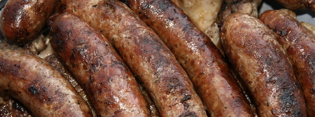 Fototapeta premium Grilled sausages