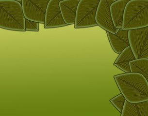 Fototapeta na wymiar Abstract green leaf border