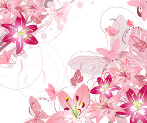floral pattern of lilies