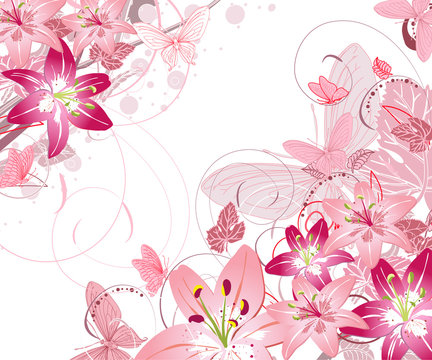 floral pattern of lilies