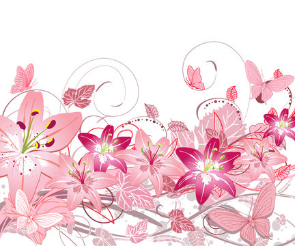 floral pattern of lilies
