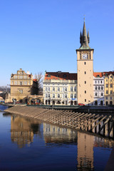 Fototapeta na wymiar The View on the spring Prague's Old Town