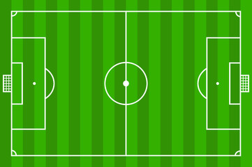 Fußballfeld mit Streifenmuster - Vektorgrafik