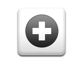 Fototapeta premium Boton cuadrado blanco primeros auxilios