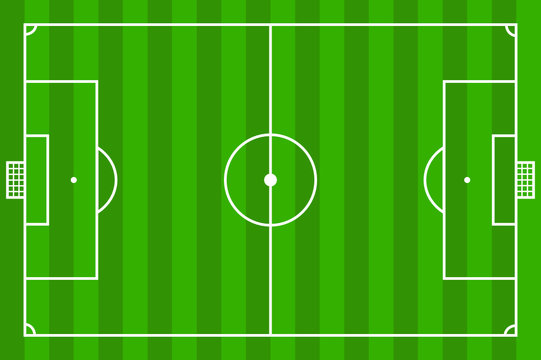 Fußballfeld mit Streifenmuster - Vektorgrafik