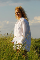 young girl on the meadow