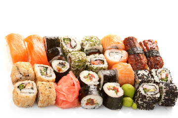Different types of sushi.