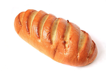 long loaf on white background