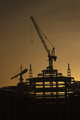 construction site in dusk