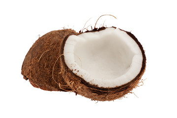 zwei Hälften Kokosnuss