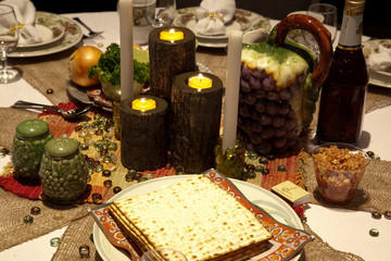 Passover meal with matza